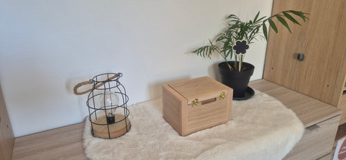 Coffret en bois avec fermoirs dorés