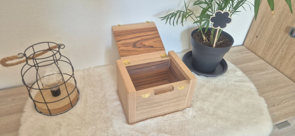Coffret en bois avec fermoirs dorés
